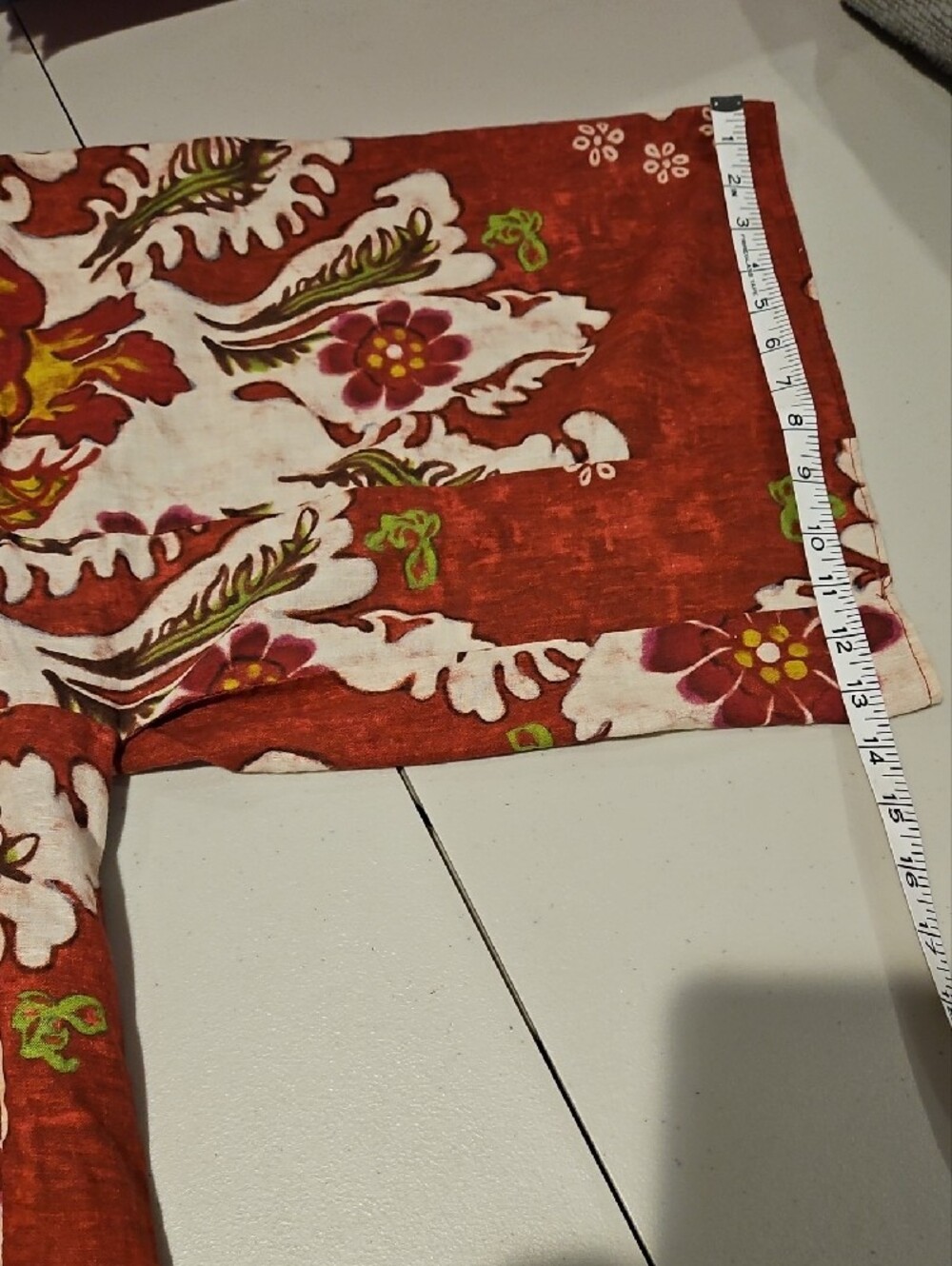 Zara Cotton Linen Floral Wide Sleeve Tunic 0135 - Picture 6 of 9